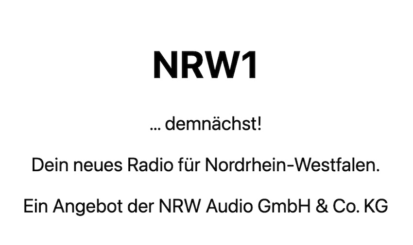 NRW1 vor dem Start StreamTest mit RadioXanaduProgramm RadioBlog.eu